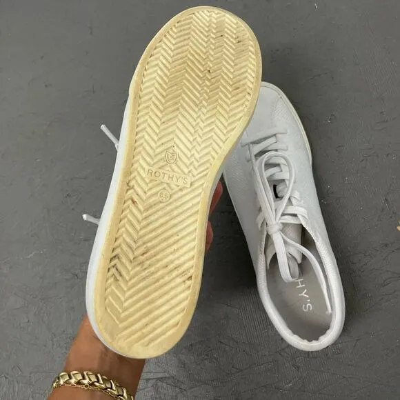 Rothy’s The Lace Up Sneaker in Bright White Size 8.5