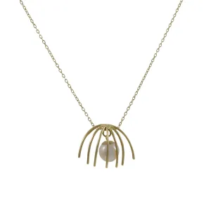 SALE - Caged Pearl Necklace