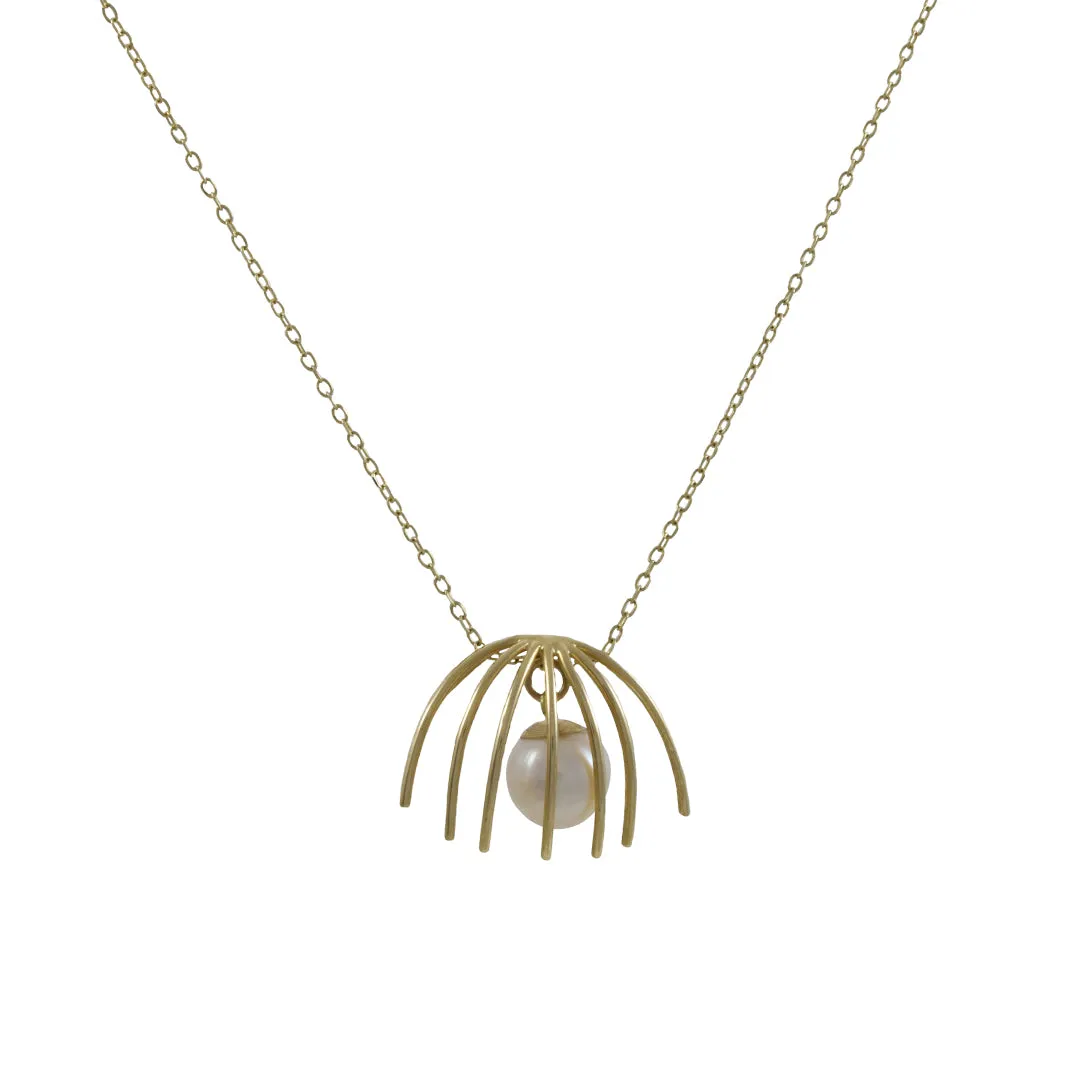 SALE - Caged Pearl Necklace