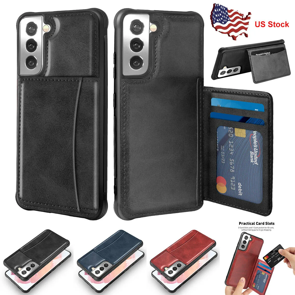 Samsung Galaxy S21  Flip Leather Card Wallet Stand Case Cover