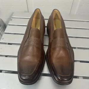Sandro Moscoloni Vineyard Brown Leather Penny Loafer Slip On Men Size 10 NWOT