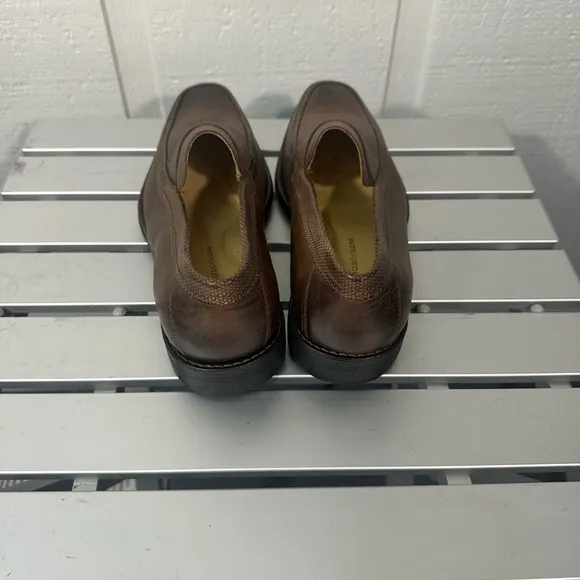 Sandro Moscoloni Vineyard Brown Leather Penny Loafer Slip On Men Size 10 NWOT