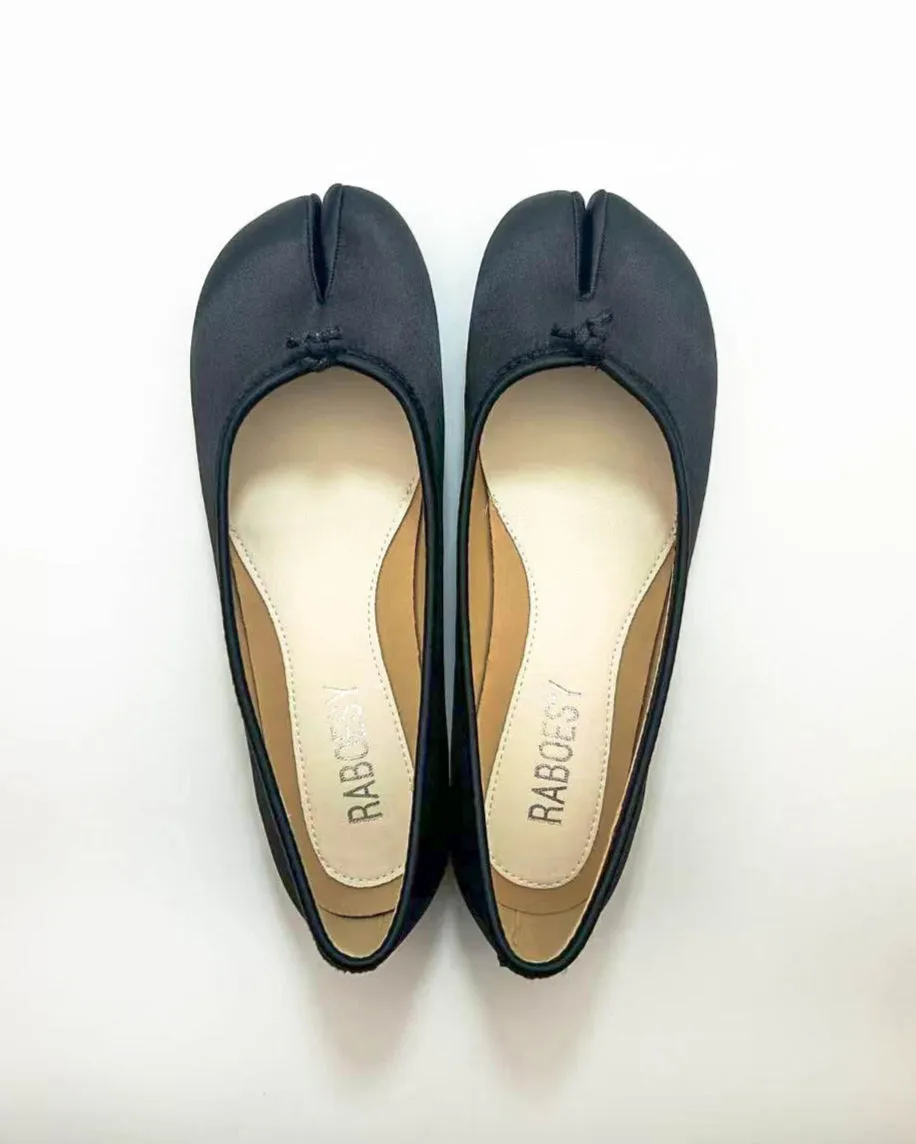 Satin Tabi Ballet Flats