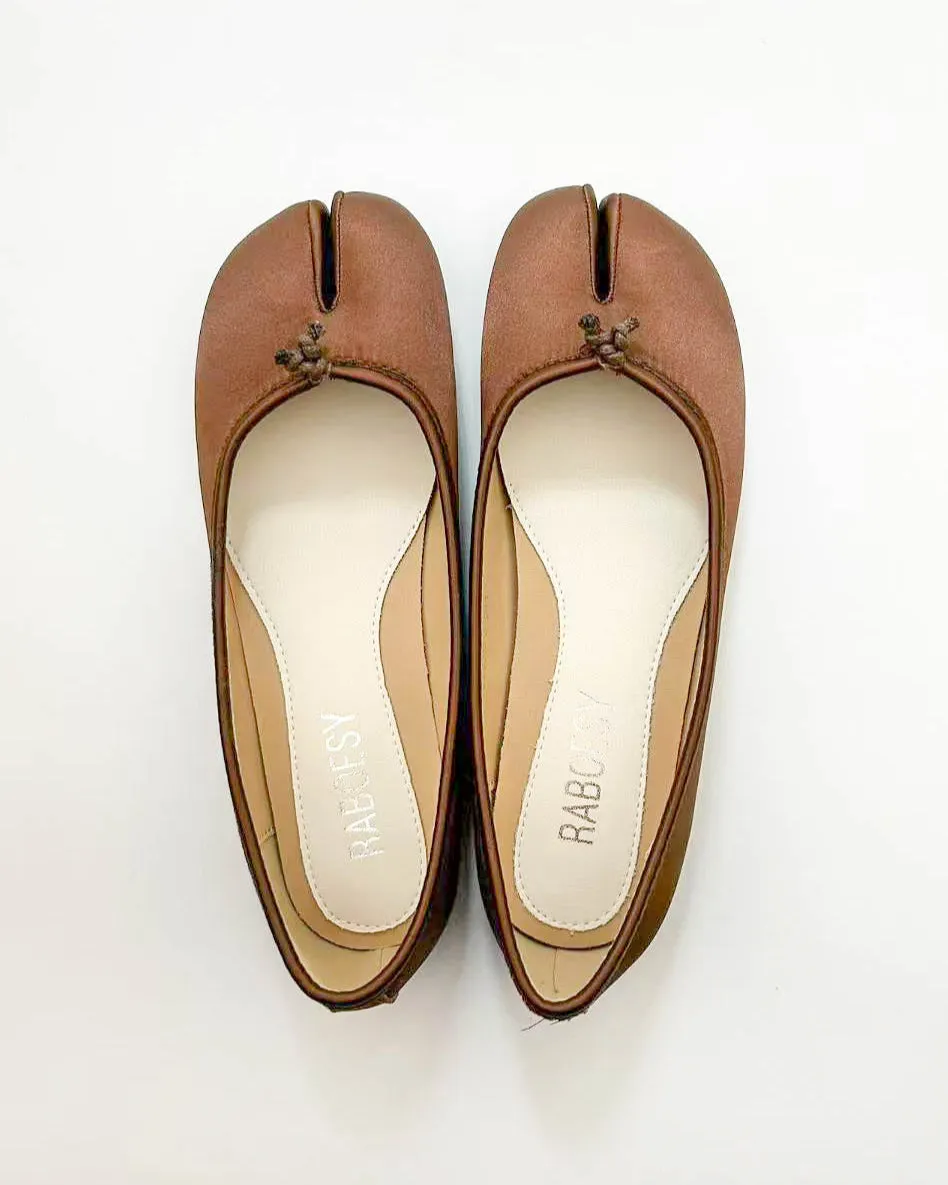Satin Tabi Ballet Flats