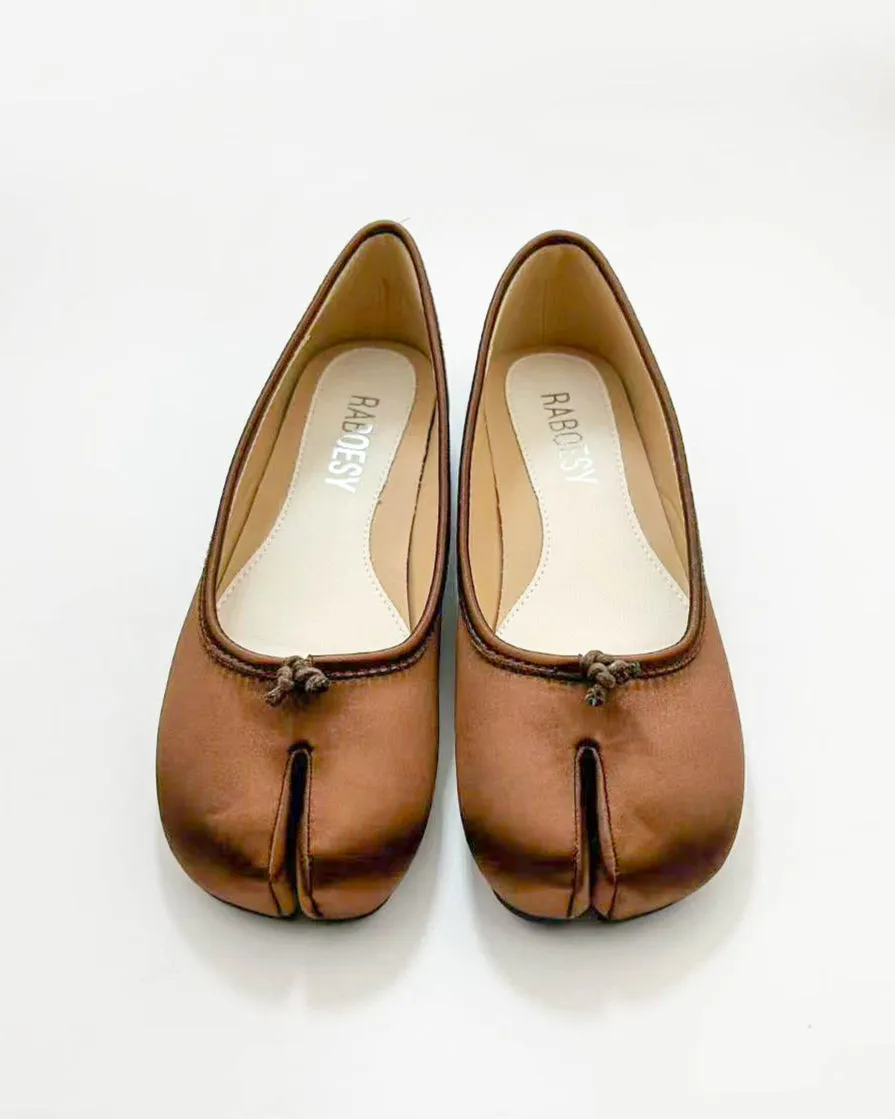 Satin Tabi Ballet Flats