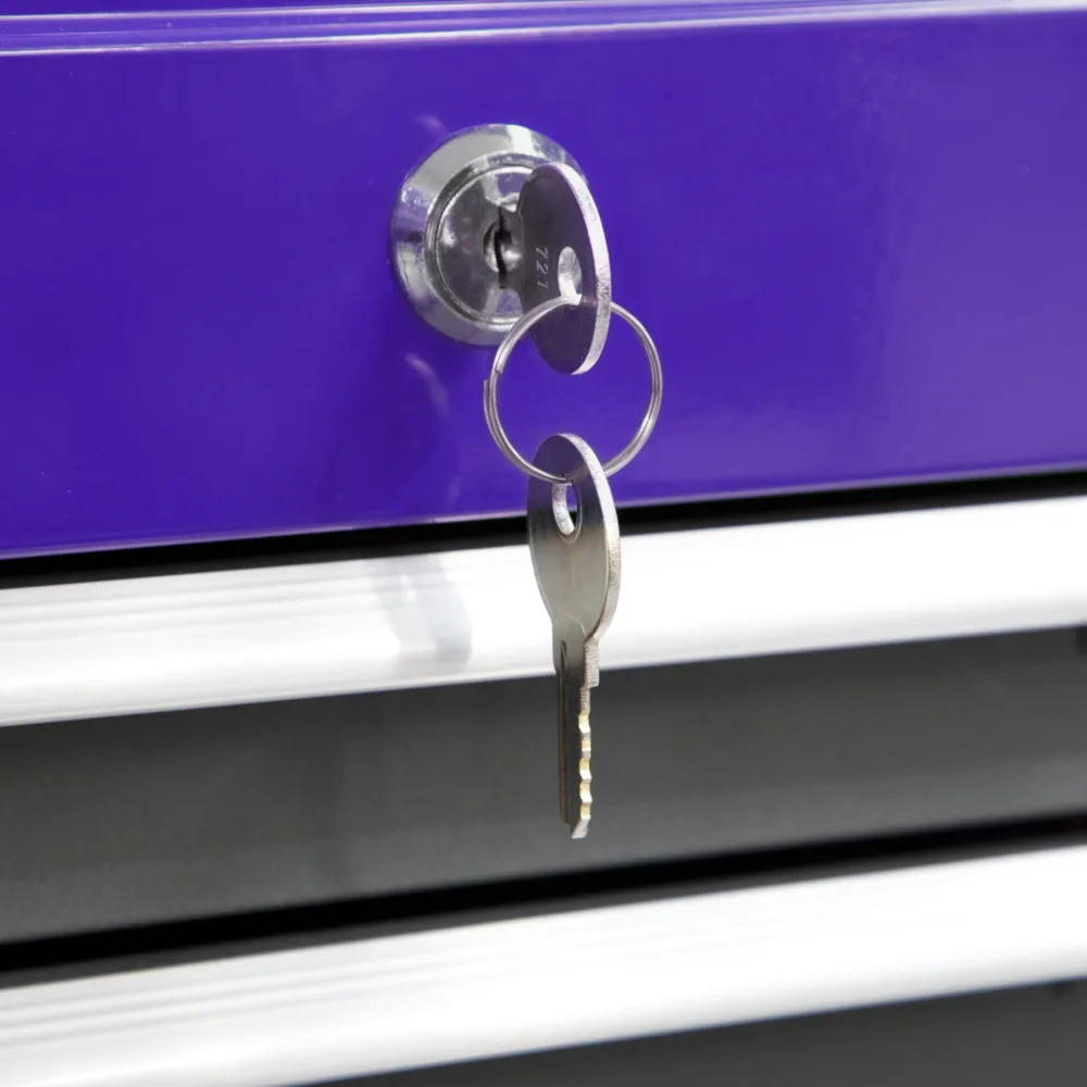 Sealey 3 Drawer Mid-Box with Ball-Bearing Slides - Purple/Grey - A