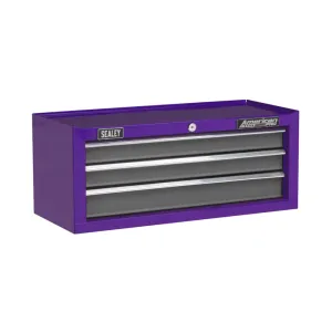 Sealey 3 Drawer Mid-Box with Ball-Bearing Slides - Purple/Grey - A