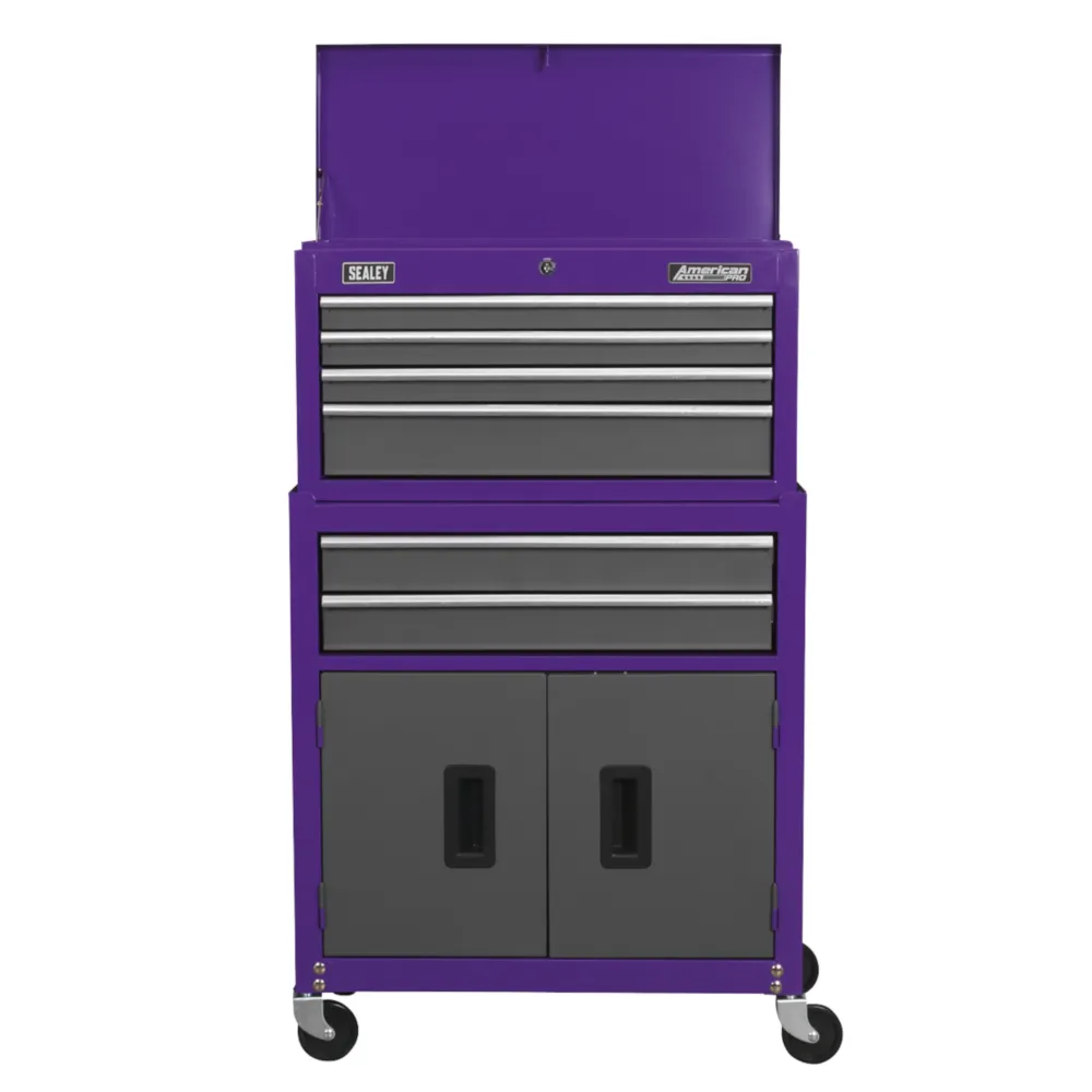 Sealey 6 Drawer Topchest & Rollcab Combination - Purple/Grey - B