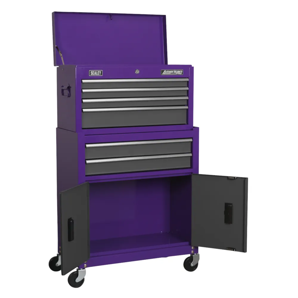 Sealey 6 Drawer Topchest & Rollcab Combination - Purple/Grey - B