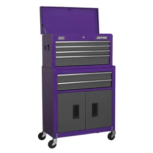 Sealey 6 Drawer Topchest & Rollcab Combination - Purple/Grey - B