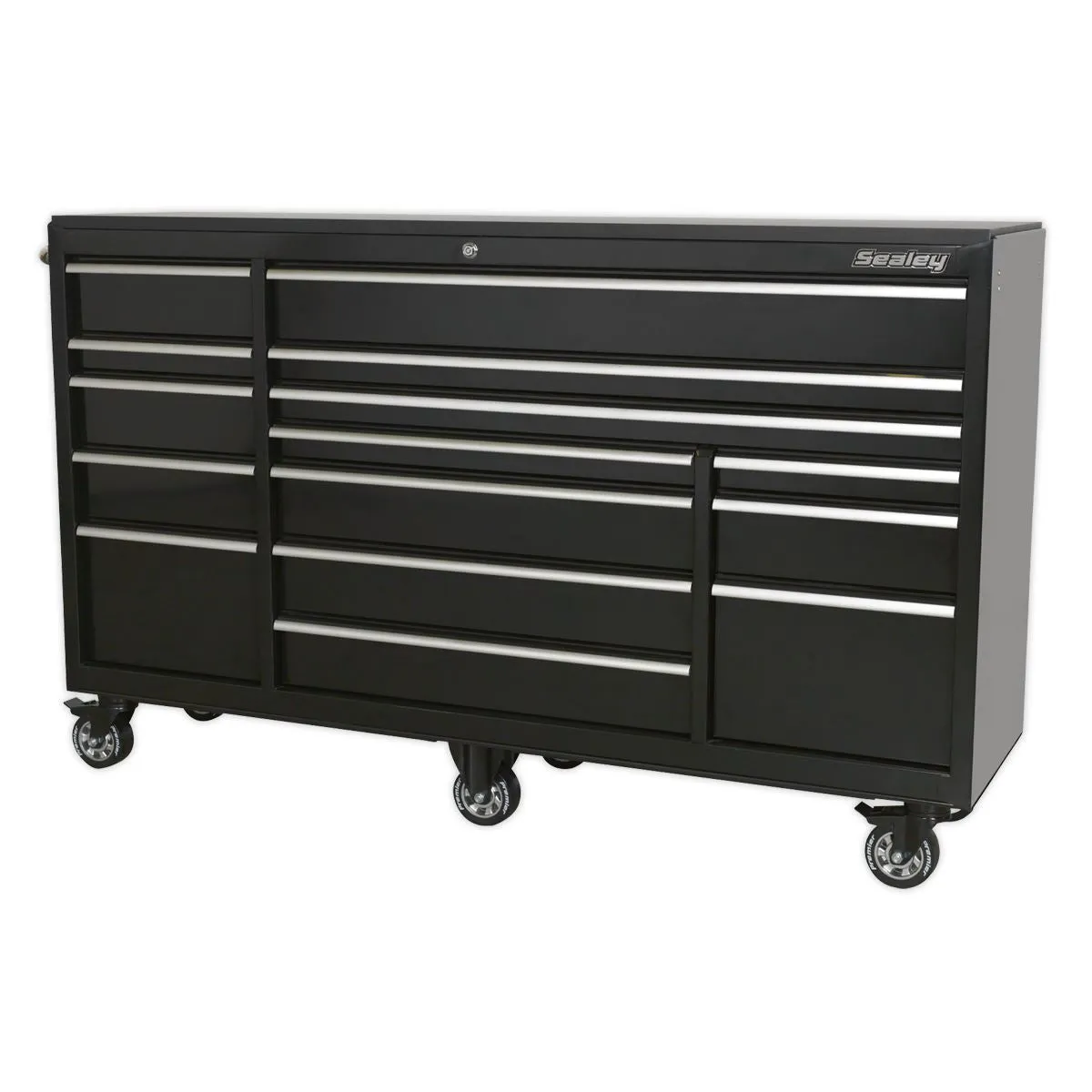 Sealey Premier Rollcab 15 Drawer 1845mm Extra-Wide Heavy-Duty Black