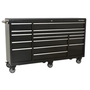 Sealey Premier Rollcab 15 Drawer 1845mm Extra-Wide Heavy-Duty Black