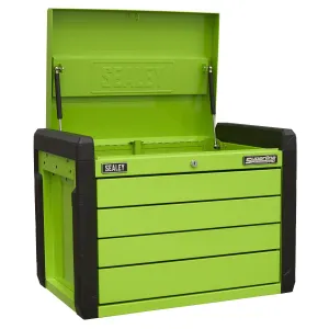 Sealey Superline Pro 4 Drawer Push-to-Open Topchest with Ball-Bearing Slides - Green