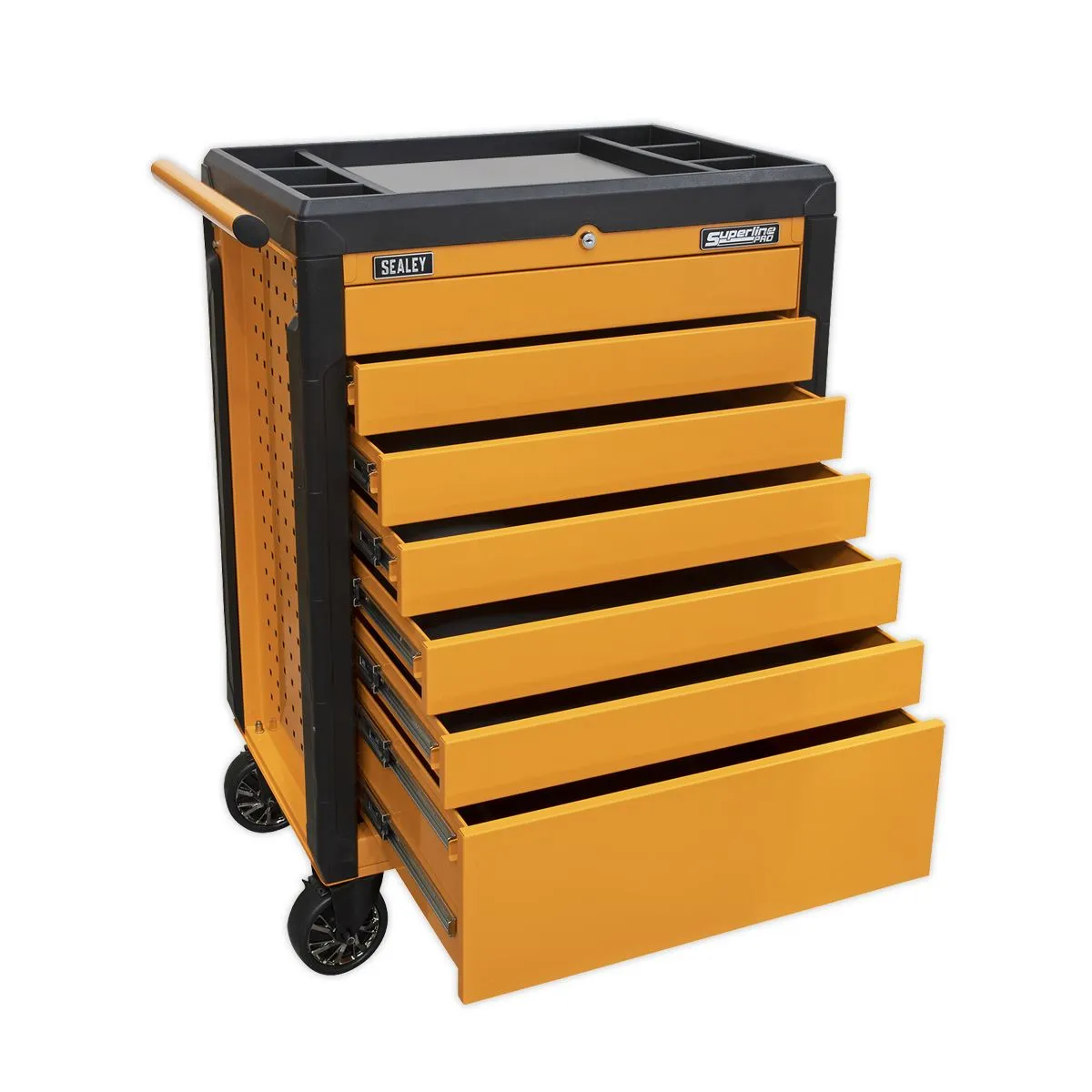 Sealey Superline Pro Rollcab 7 Drawer Push-To-Open - Orange