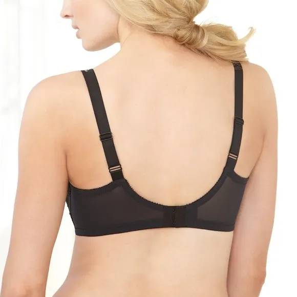 Set of 3! 44C Glamorise WONDERWIRE Bra (CAMISOLE/CAMI) Stretch-Lace BLACK NEW