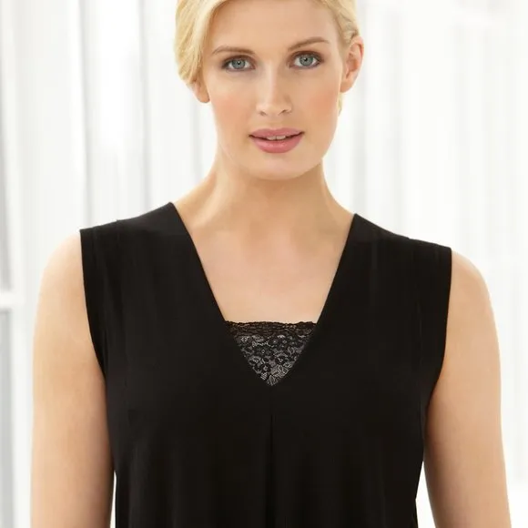 Set of 3! 44C Glamorise WONDERWIRE Bra (CAMISOLE/CAMI) Stretch-Lace BLACK NEW