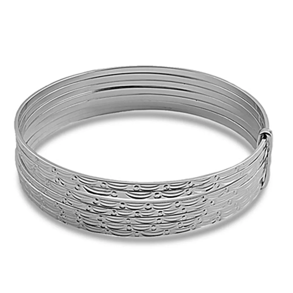 Slip-On Bangle 7-day Set Bracelet .925 Sterling Silver
