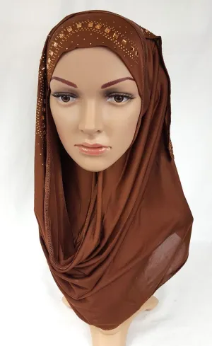 Slip On Instant Amira Style VISCOSE on-the-go Hijab Scarf ASZ0104