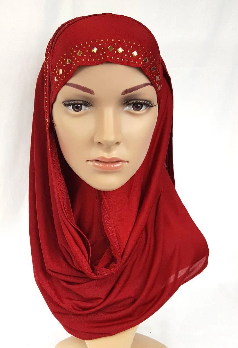 Slip On Instant Amira Style VISCOSE on-the-go Hijab Scarf ASZ0104