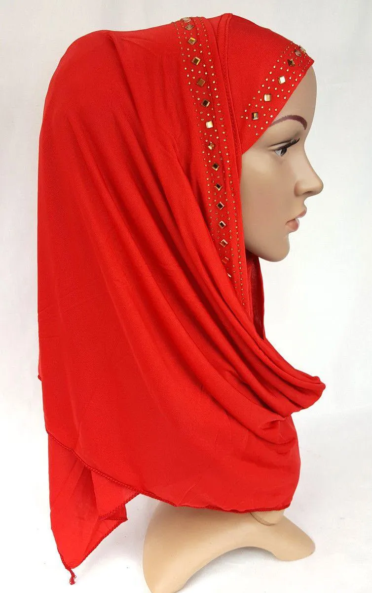 Slip On Instant Amira Style VISCOSE on-the-go Hijab Scarf ASZ0104