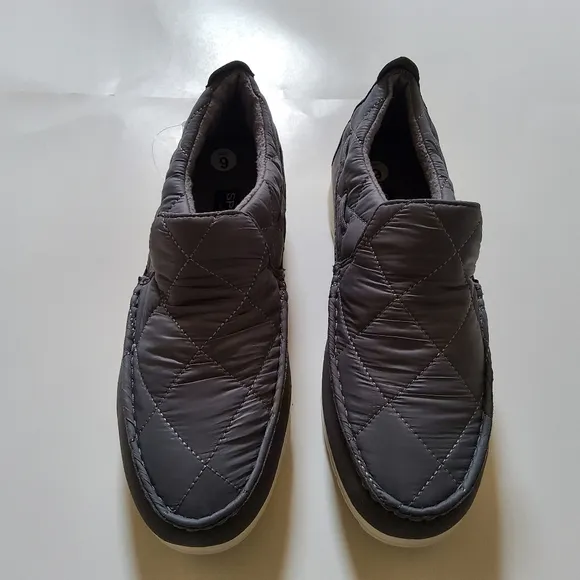 Sperry Moc Sider Quilt Nylon Slip On Shoe Grey Microfleece Cozy