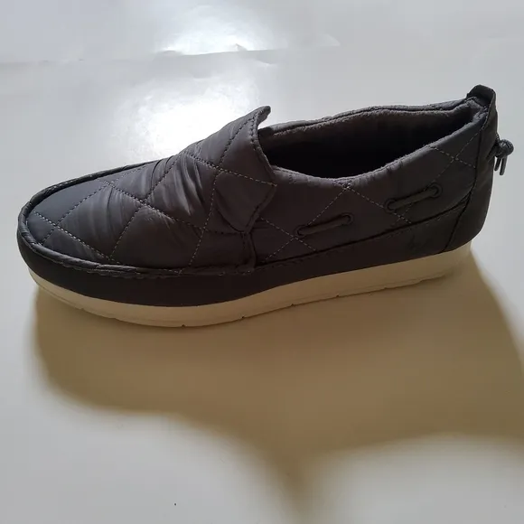 Sperry Moc Sider Quilt Nylon Slip On Shoe Grey Microfleece Cozy