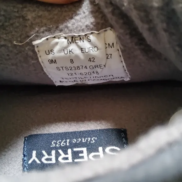 Sperry Moc Sider Quilt Nylon Slip On Shoe Grey Microfleece Cozy