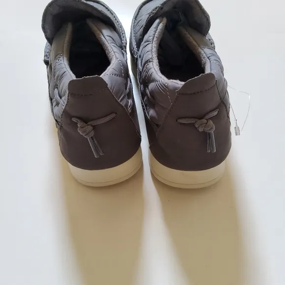 Sperry Moc Sider Quilt Nylon Slip On Shoe Grey Microfleece Cozy