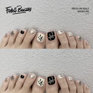 Square Toe Cross Black White