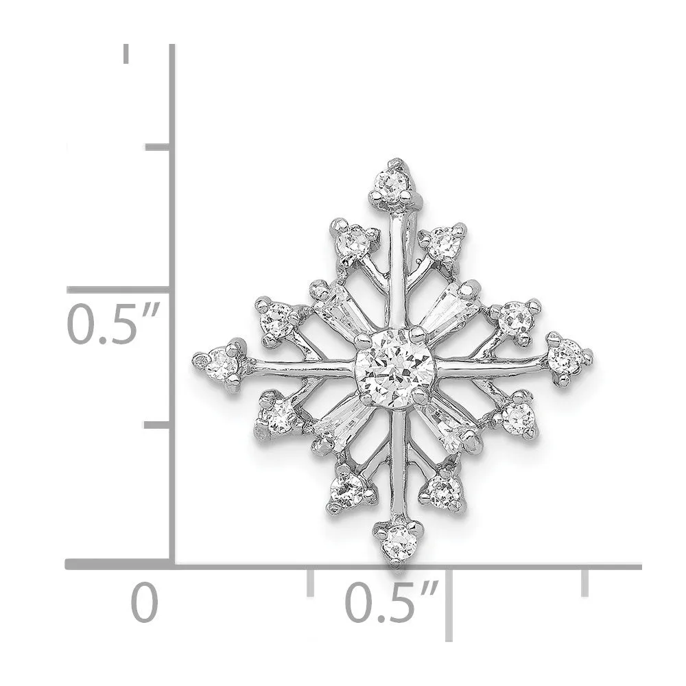 Sterling Silver CZ Snowflake Slide