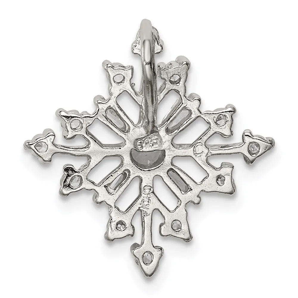 Sterling Silver CZ Snowflake Slide