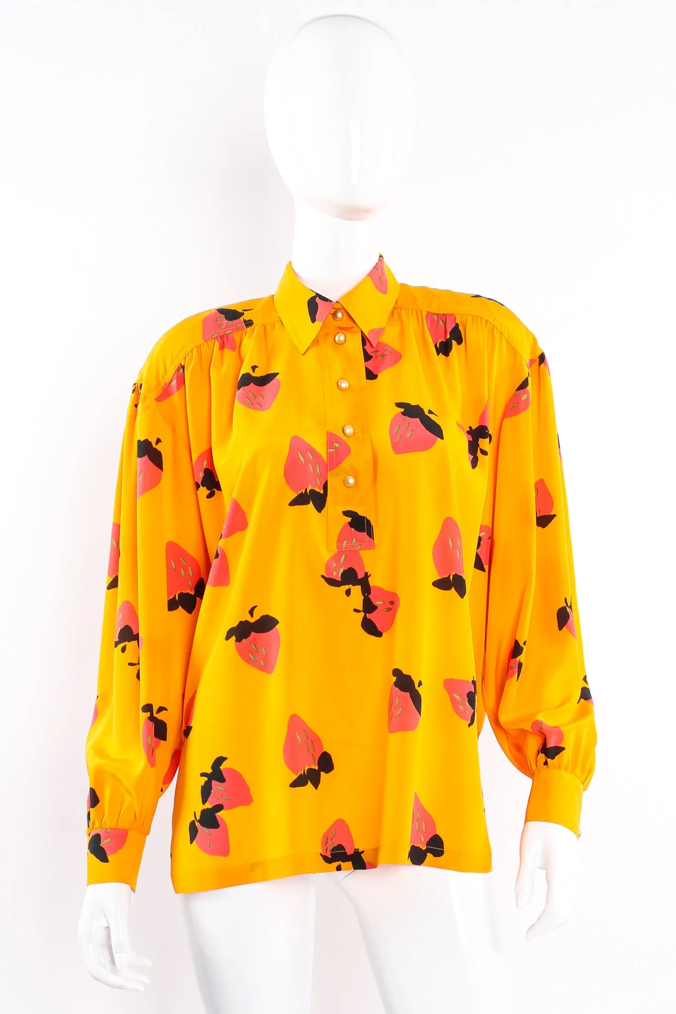 Strawberry Silk Popover Blouse