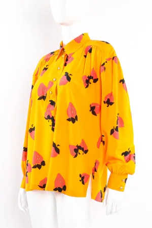 Strawberry Silk Popover Blouse