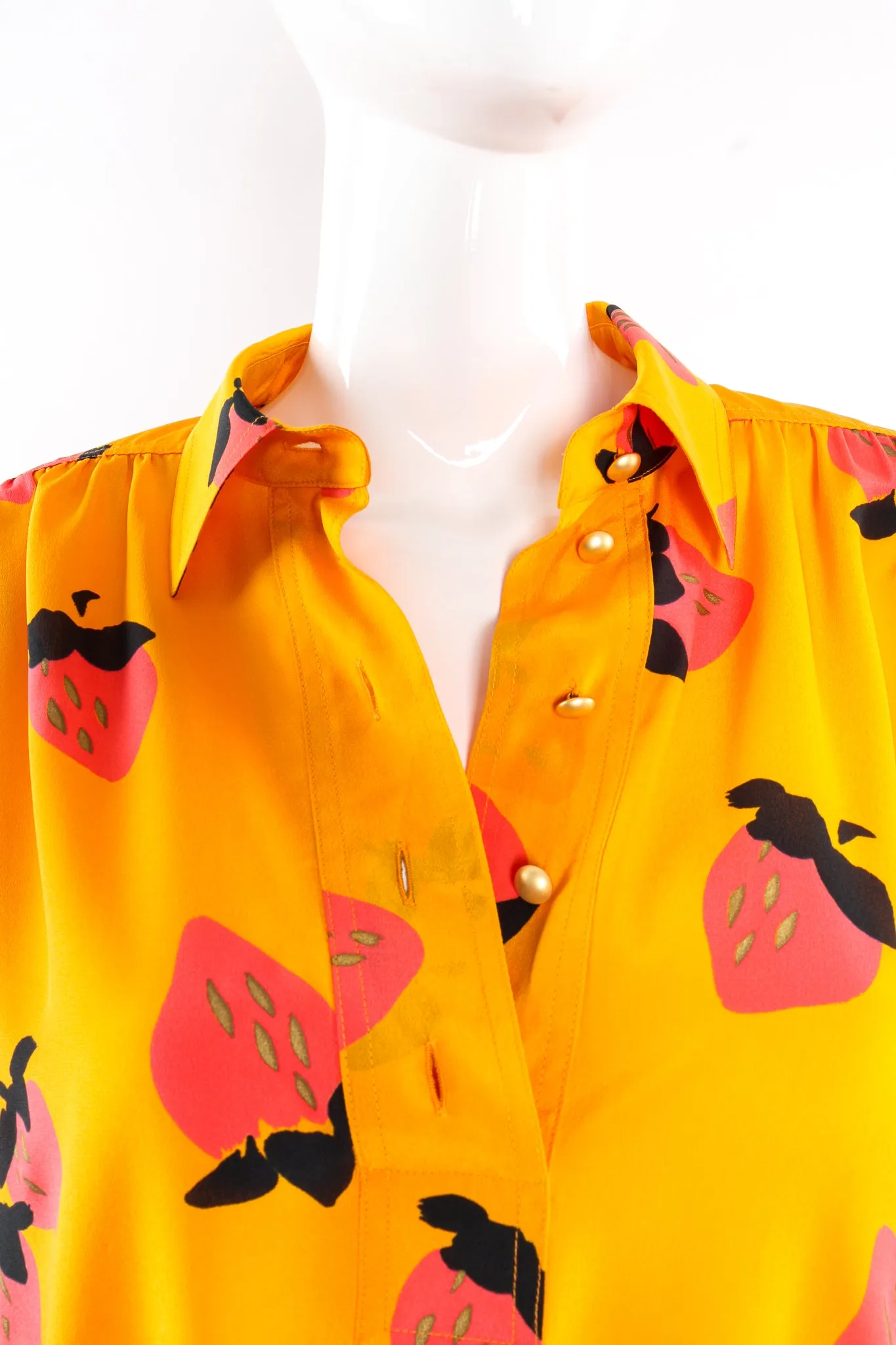 Strawberry Silk Popover Blouse