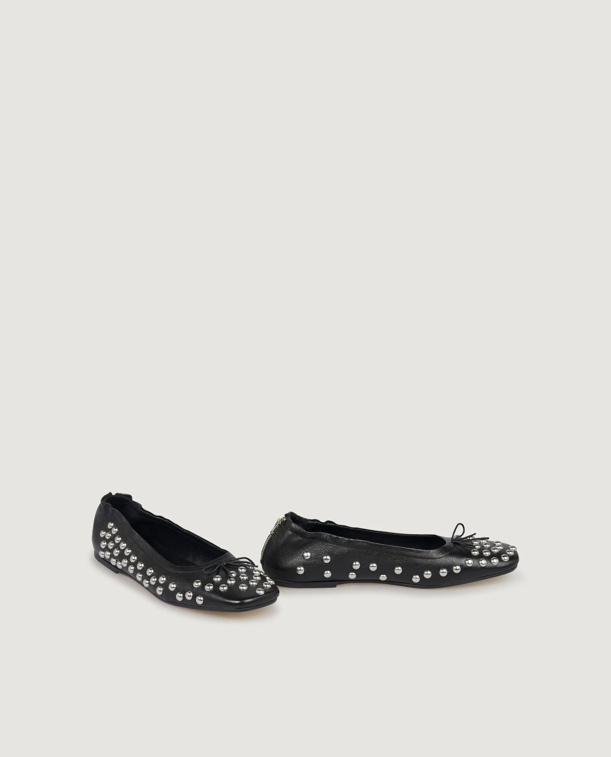 Studded Ballet Flats - Zwart