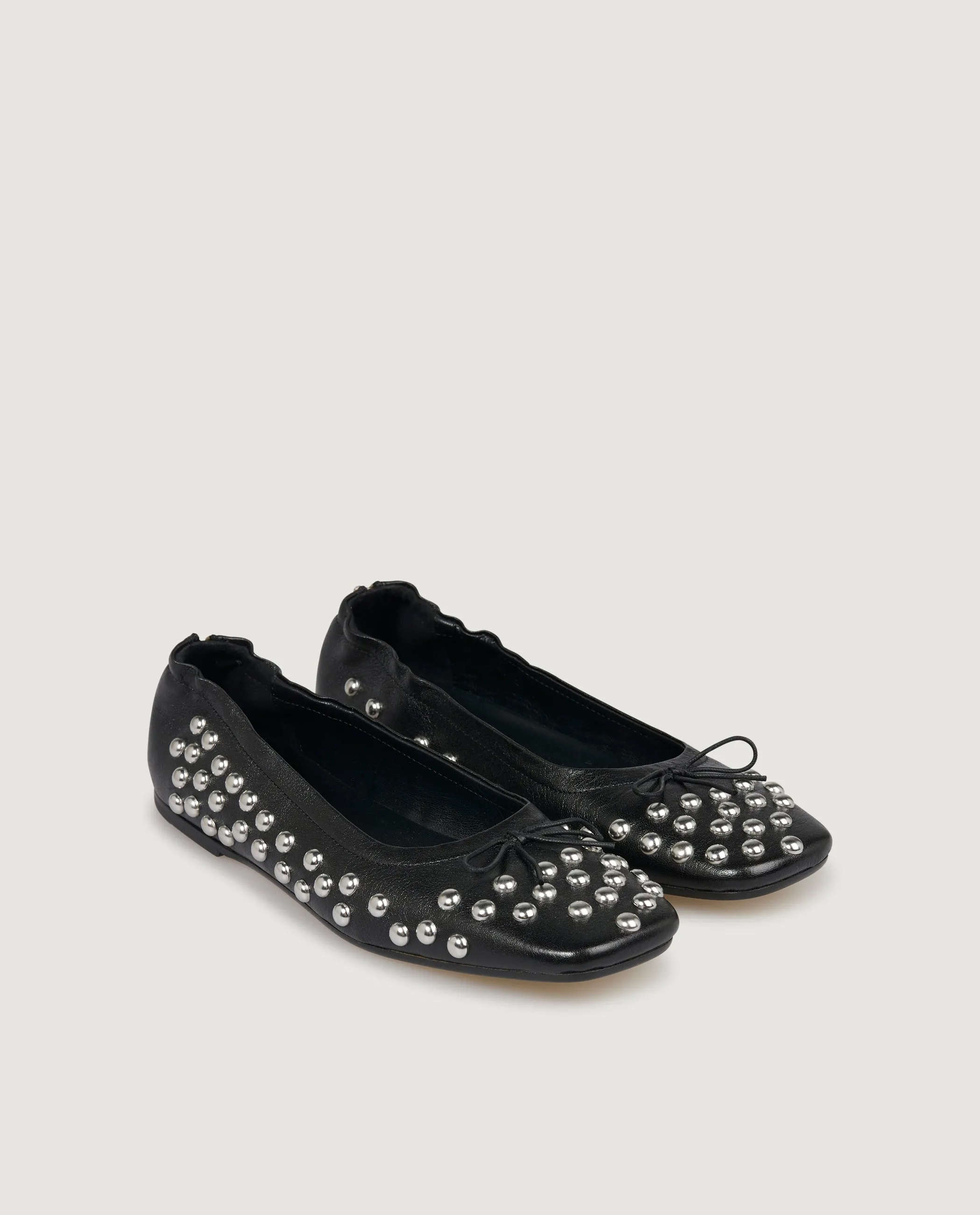 Studded Ballet Flats - Zwart