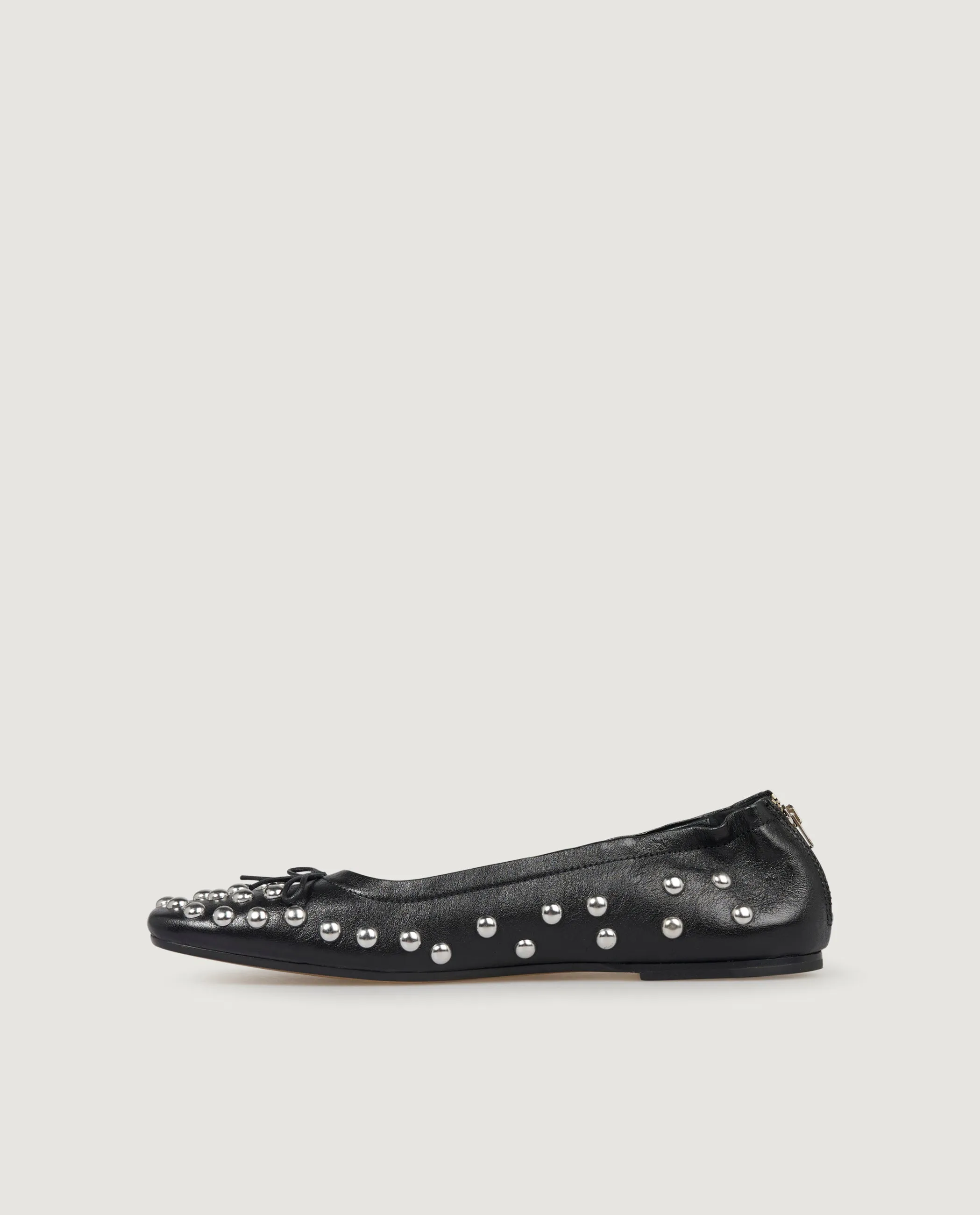 Studded Ballet Flats - Zwart
