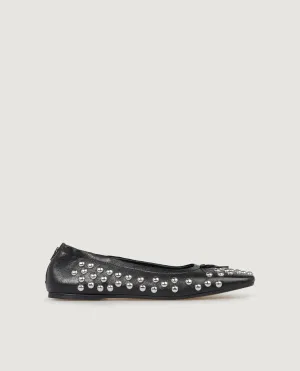 Studded Ballet Flats - Zwart