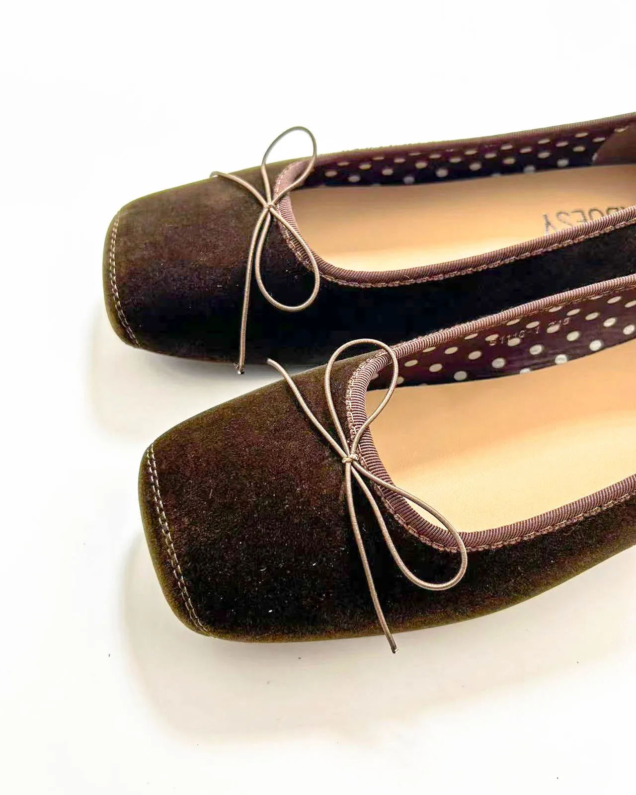 Suede Plain Toe Ballet Flats