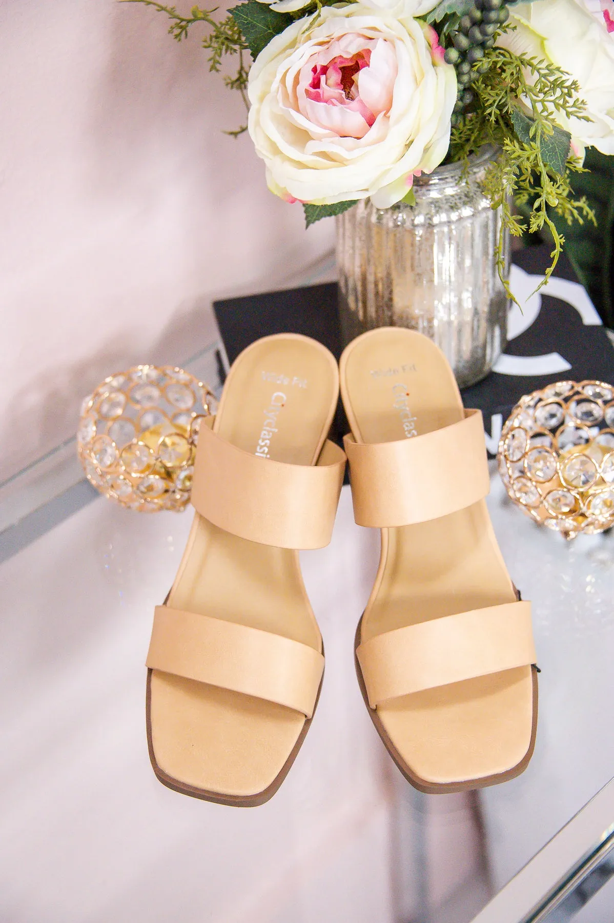 Taking The First Step Natural Slip On Heels - SHO2577NA