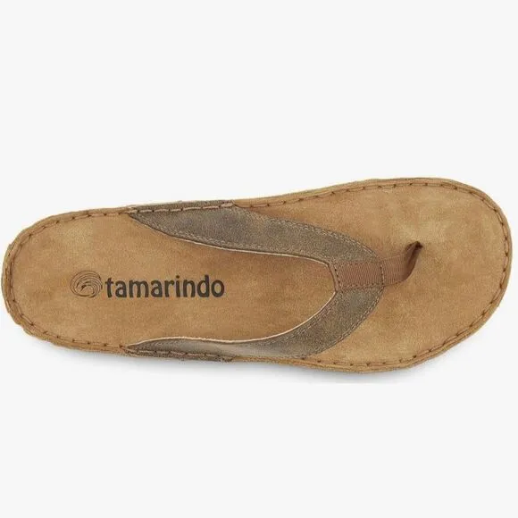 ~Tamarindo Beachcomber Sandal Men's Leather Softbed Flip Flop NWOB 9