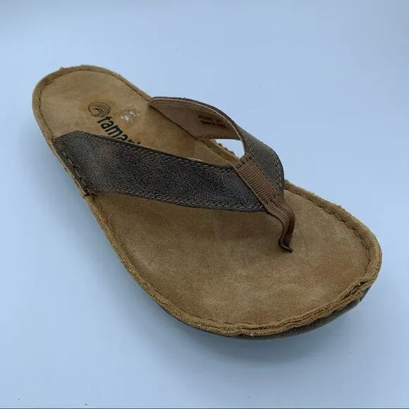 ~Tamarindo Beachcomber Sandal Men's Leather Softbed Flip Flop NWOB 9