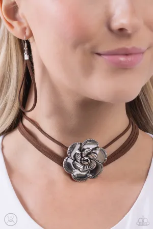 Textured Tapestry - Brown Choker