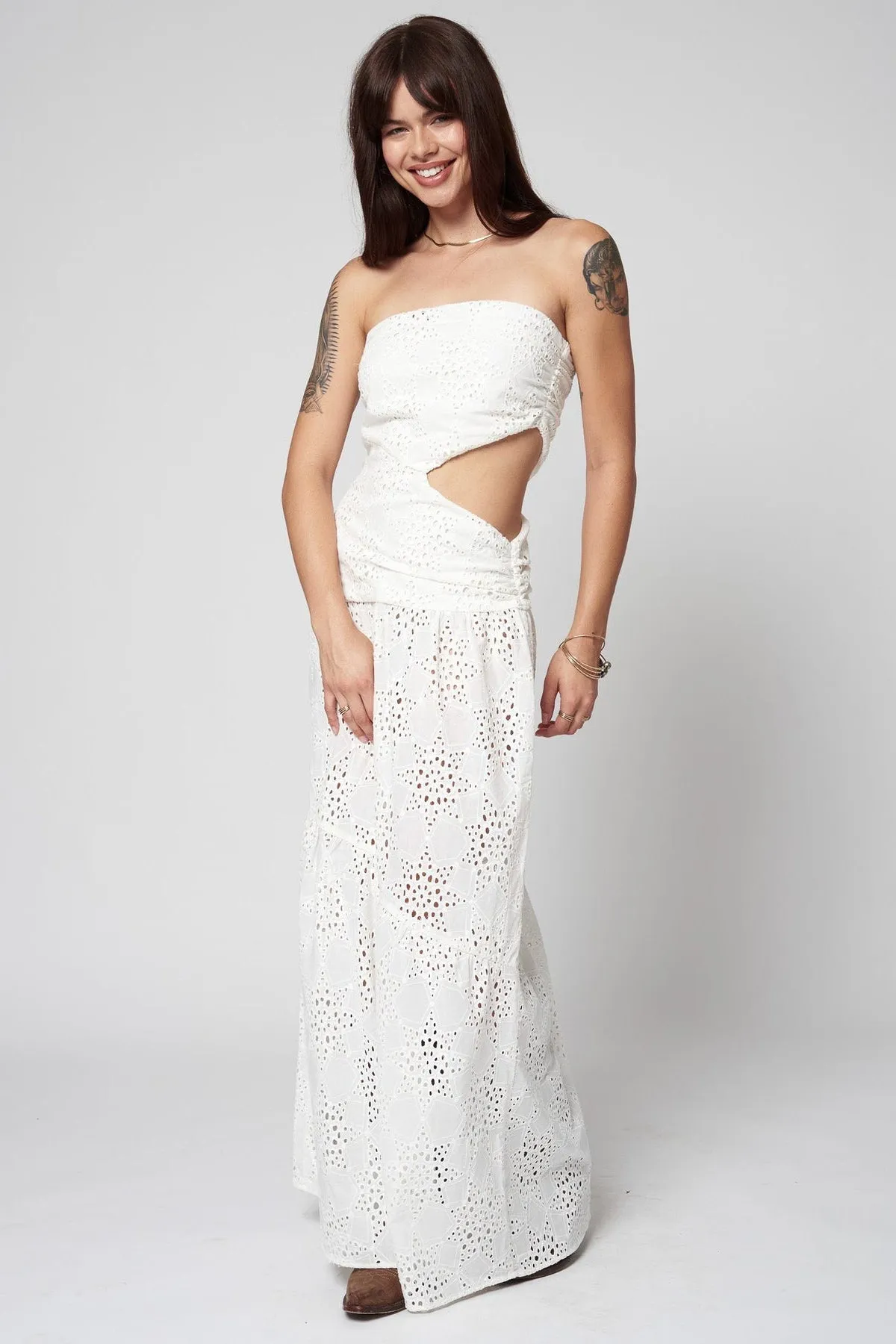 The Eyelit Garden Party Maxi White