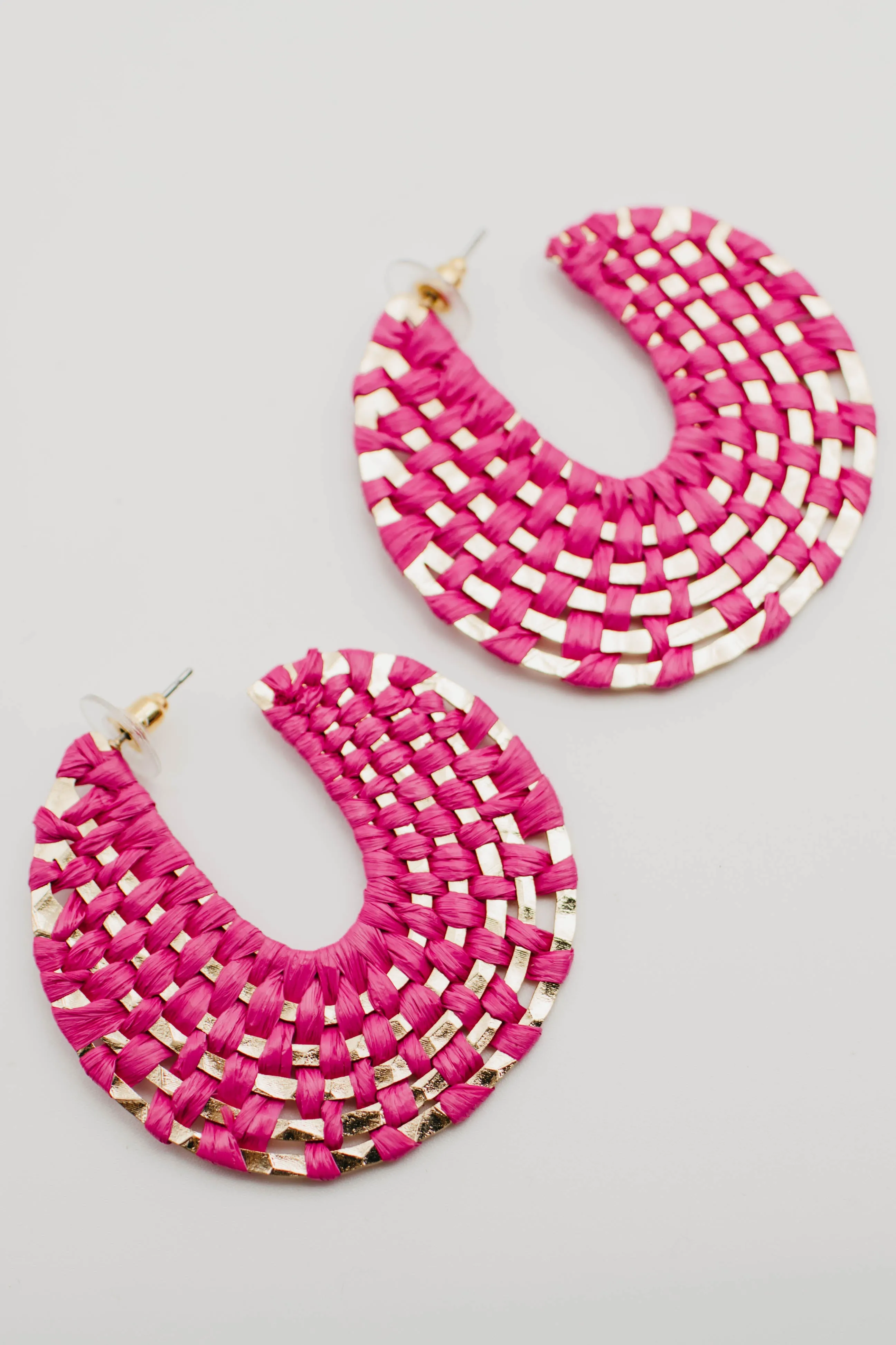 The Gertie Woven Rattan Hoop Earring