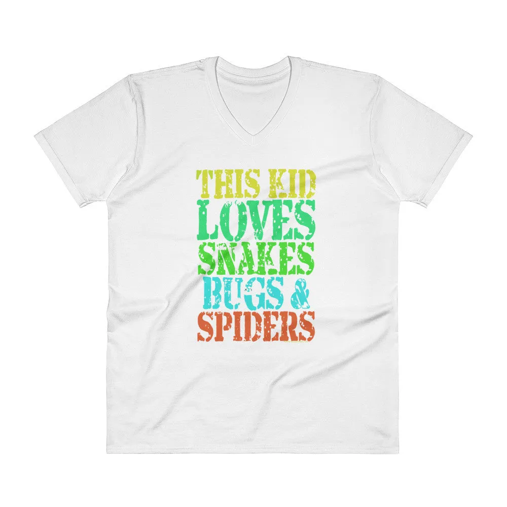 This Kid Loves Snakes Bugs Spiders Creepy Critters V-Neck T-Shirt
