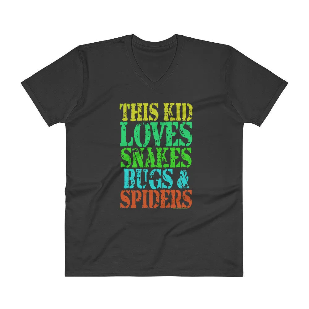 This Kid Loves Snakes Bugs Spiders Creepy Critters V-Neck T-Shirt