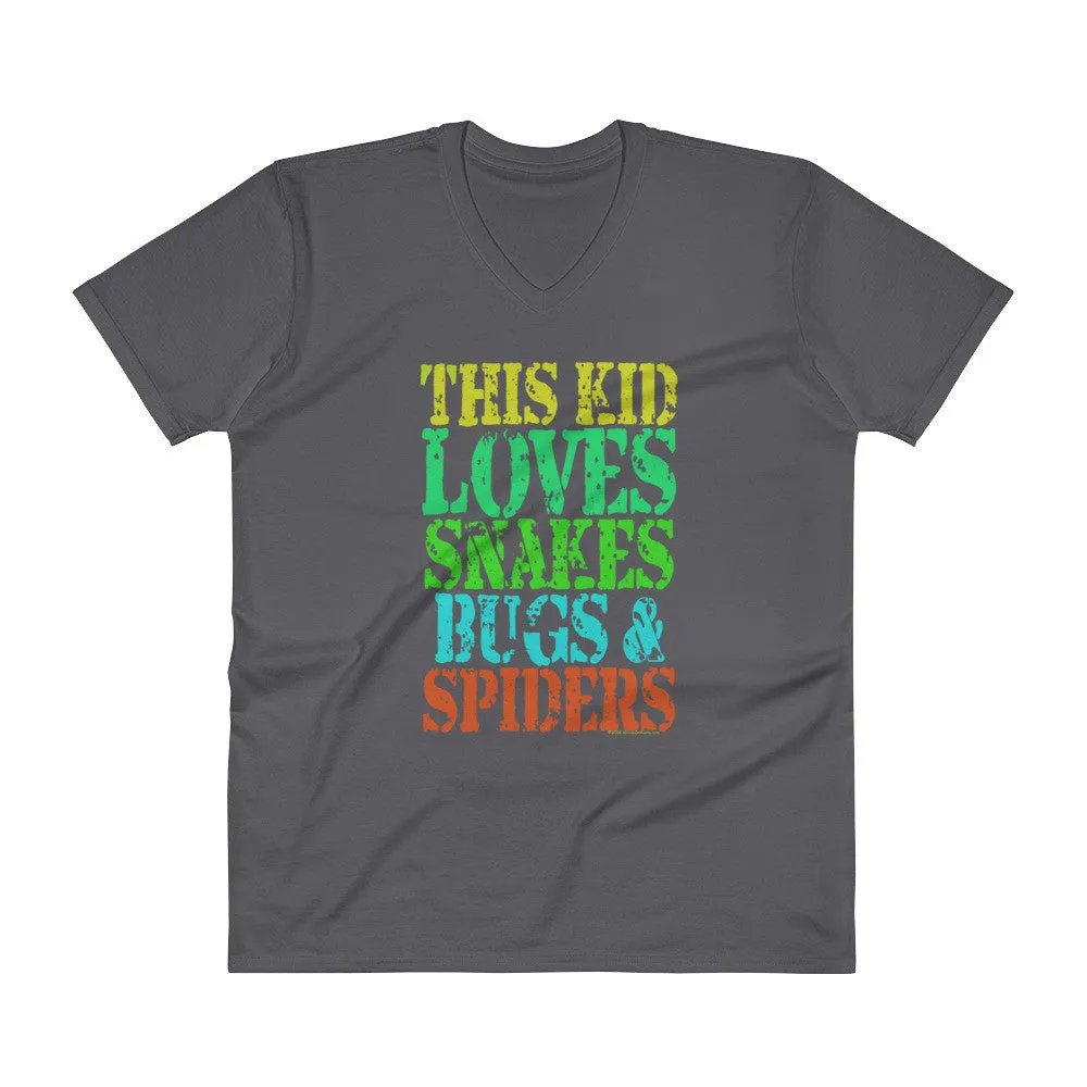 This Kid Loves Snakes Bugs Spiders Creepy Critters V-Neck T-Shirt