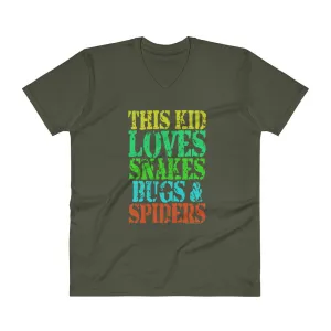 This Kid Loves Snakes Bugs Spiders Creepy Critters V-Neck T-Shirt