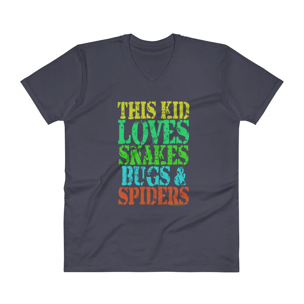 This Kid Loves Snakes Bugs Spiders Creepy Critters V-Neck T-Shirt